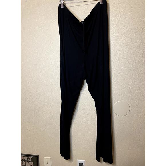 SKIMS Onyx Black Relaxed Fit Wide Leg Ribbed Loose Draw String Lounge Pants 2X - Picture 12 of 12